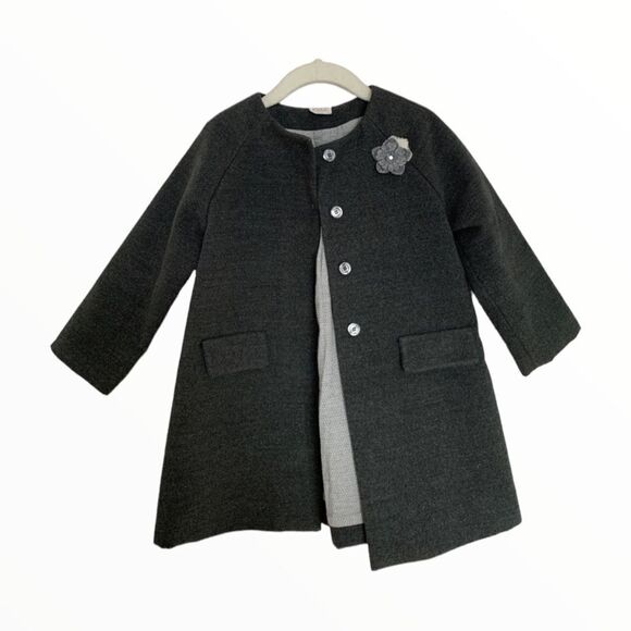 PAZ RODRIGUEZ Gray Little Girl Coat